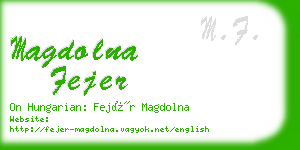 magdolna fejer business card